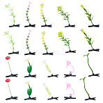 40Pcs 10 Styles Plastic Plant & Iron Alligator Hair Clips, Hair Accessories for Women & Girls, Mixed Color, 70~100mm, 4pcs/style(PHAR-FH0001-09)