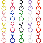 30Pcs 10 Colors Zinc Alloy Keychain Clasp Findings, with Iron Rings, Mixed Color, 67.5mm, 3pcs/color(FIND-SC0014-16)