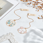 2Pcs 2 Styles Zinc Alloy Enamel Bookmarks, Light Gold, Cat Shape, 147~155mm, 1pc/style(AJEW-LP0006-04A)