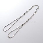 Tarnish Resistant 304 Stainless Steel Ball Chain Necklace Making, Stainless Steel Color, 35.4 inch(90cm), 2.4mm(IFIN-R114-2.4x900)