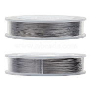 Tiger Tail Wire, Stainless Steel Wire, Stainless Steel Color, 0.38mm, about 262.46 Feet(80m)/roll(TWIR-BC0001-12-0.38mm)