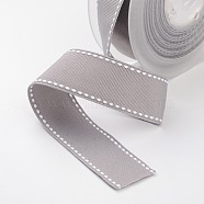 Grosgrain Polyester Ribbons for Gift Packings, Silver, 1-1/2 inch(38mm), about 100yards/roll(91.44m/roll)(SRIB-I001-038-012W)