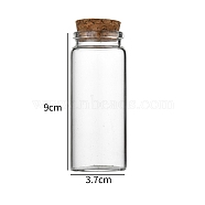 Glass Bottle, with Cork Plug, Wishing Bottle, Column, Clear, 3.7x9cm, Capacity: 70ml(2.37fl. oz)(CON-WH0085-72F)