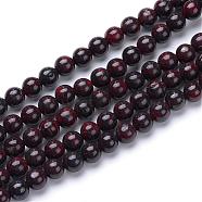 Natural Bloodstone Beads Strands, Heliotrope Stone Beads, Round, 6mm, Hole: 1mm, about 60~63pcs/strand, 15.7 inch(G-R412-06-6mm)