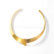 Stainless Steel Choker Necklace, Rigid Necklaces, Real 18K Gold Plated, No Size(SF6573)