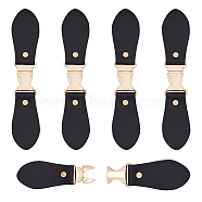 PU Imitation Leather Sew on Toggle Buckles, Tab Closures, Cloak Clasp Fasteners, with Zinc Alloy Findings, Light Gold, 146x29x7mm(FIND-WH0111-198KCG)