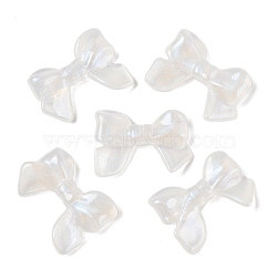 Transparent Acrylic Beads, Bowknot, with Glitter Power, WhiteSmoke, 23.5x33x7mm, Hole: 1.8mm(TACR-F009-01A)