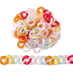 Transparent Acrylic Linking Rings, AB Color Plated, Imitation Gemstone Style, Quick Link Connectors, For Jewelry Curb Chains Making, Twist, Mixed Color, 22.5x23x8mm, Inner Diameter: 10x12mm(PACR-R246-003)