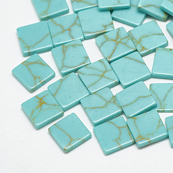 Synthetic Turquoise Cabochons, Dyed, Square, Turquoise, 12x12x2mm(TURQ-S290-41B-03)