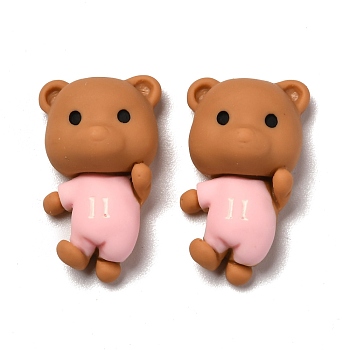 Opaque Resin Cabochons, Bear, Saddle Brown, 24.5x14x10mm