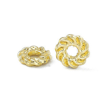 Rack Plating Alloy Spacer Beads, Wreath, Light Gold, 5.5x1.3mm, Hole: 1.2mm