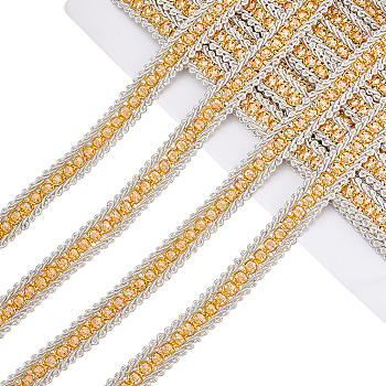 Polyester Braided Lace Trim, Sewing Centipede Lace Ribbon, for Clothes Accessories and Curtains Accessories, White, 5/8 inch(16mm), about 13.12 Yards(12m)/Roll