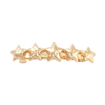 Alloy Hair Barrettes, for Woman Girls, Light Gold, Star, 17x75x15mm