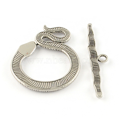 Tibetan Style Snake Toggle Clasps(X-TIBE-A5836-AS-NR)-2