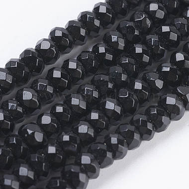 4mm Abacus Black Agate Beads