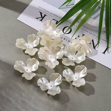3-Petal Flower ABS Plastic Imitation Pearl Bead Caps(OACR-R016-05)-6