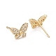 Butterfly Sparkling Cubic Zirconia Stud Earrings for Girl Women(EJEW-H126-14G)-2