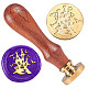 Golden Tone Brass Wax Seal Stamp Head with Wooden Handle(AJEW-WH0208-826)-1