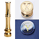 Golden Tone Brass Wax Seal Stamp Head with Bamboo Stick Shaped Handle(STAM-K001-05G-Y)-1