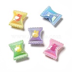 Two Tone UV Plating Rainbow Iridescent Acrylic Beads, Candy with Rabbit, Mixed Color, 21.5x17x9.5mm, Hole: 3.5mm(X-PACR-J005-01)
