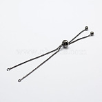 Rack Plating Brass Chain Bracelet Making, Long-Lasting Plated, Slider Bracelets Making, Cadmium Free & Lead Free, Gunmetal, Single Chain Length: about 115~120mm(KK-A142-018B)