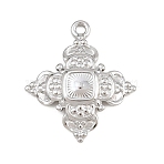 304 Stainless Steel Pendants, Cross with Embossed Dot Charms, Stainless Steel Color, 22.5x20x3.5mm, Hole: 1.6mm(SA-CBA038A-05P)