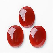 Natural Agate Cabochons, Oval, Dyed, Chocolate, 40x30x7mm(G-K142-A01)