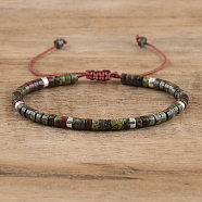 Natural Dragon Blood Beaded Braided Bracelets, Adjustable Women's Bracelets, (QH4784-11)