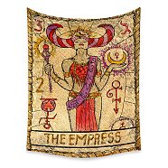Tarot Tapestry, Polyester Bohemian Wall Hanging Tapestry, for Bedroom Living Room Decoration, Rectangle, The Emperor IV, 950x730mm(PW23040443001)