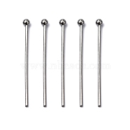 304 Stainless Steel Ball Head pins, Stainless Steel Color, 25x0.7mm, 21 Gauge, Head: 1.95mm, about 500pcs/bag(STAS-M010-25mm-01)