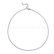 Crystal Rhinestone Tennis Necklace, Iron Link Chain Necklace, Platinum, 16.06 inch(40.8cm)(NJEW-JN04452)