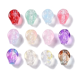 Baking Paint Glass Beads, Skull, Mixed Color, 10x8x7.5mm, Hole: 1mm(GLAA-S202-17)