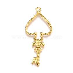 Alloy Open Back Bezel Pendants, For DIY UV Resin, Epoxy Resin, Pressed Flower Jewelry, Spade Playing Card Magic Staff, Golden, 48x20.5x2mm, Hole: 2mm(X-PALLOY-P182-29G)