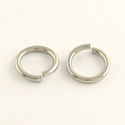 Tarnish Resistant 304 Stainless Steel Open Jump Rings, Saw Cut Round, Stainless Steel Color, 12 Gauge, 12x2mm, Inner Diameter: 8mm, Hole: 8mm(STAS-R065-40)