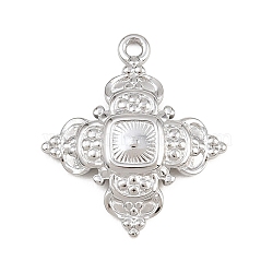 304 Stainless Steel Pendants, Cross with Embossed Dot Charms, Stainless Steel Color, 22.5x20x3.5mm, Hole: 1.6mm(SA-CBA038A-05P)