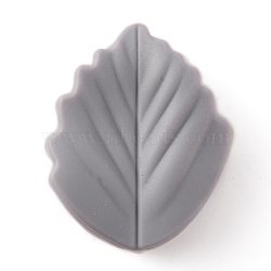 Silicone Beads, Leaf, Dark Gray, 24~24.5x19~19.5x7~7.5mm, Hole: 2mm(SIL-WH0001-20N)