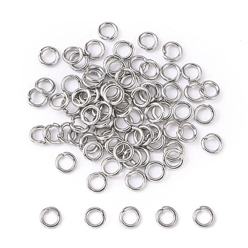 304 Stainless Steel Open Jump Rings, Stainless Steel Color, 6x1.2mm, Inner Diameter: 3.6mm, abput 65pcs/10g