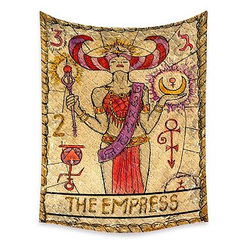 Tarot Tapestry, Polyester Bohemian Wall Hanging Tapestry, for Bedroom Living Room Decoration, Rectangle, The Emperor IV, 950x730mm
