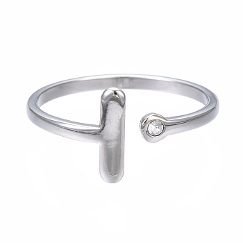 304 Stainless Steel Bar Open Cuff Ring for Women, Stainless Steel Color, US Size 7 1/4(17.5mm)