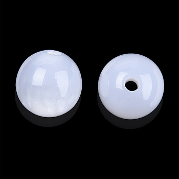 Resin Beads, Imitation Cat Eye, Round, Creamy White, 12mm, Hole: 1.6~1.8mm