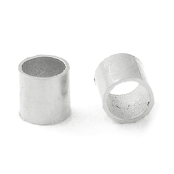 Brass Tube Crimp Beads, Lead Free & Nickel Free, Silver Color Plated, 1.5mm, Hole: 1mm