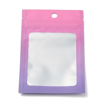 Plastic Zip Lock Bag, Gradient Color Storage Bags, Self Seal Bag, Top Seal, with Window and Hang Hole, Rectangle, Orchid, 12x8x0.25cm, Unilateral Thickness: 3.1 Mil(0.08mm), 95~100pcs/bag