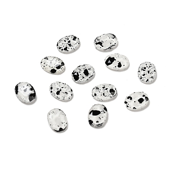 Spot Pattern Resin Cabochons, Nail Art Decoration Accessories, Oval, Clear, 8x6x1.5mm
