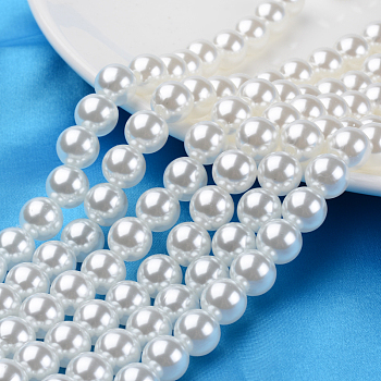 ABS Plastic Imitation Pearl Round Beads, White, 8mm, Hole: 2mm, about 1900pcs/500g
