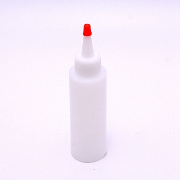 PE Plastic Squeeze Bottle, with Cover, Liqiud Bottle, Column, White, 38x160mm, Capacity: 100ml(3.38 fl. oz)