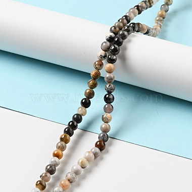 Chapelets de perles de jaspe dendritique naturelle(G-E571-31A)-2
