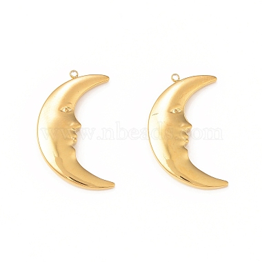 Real 18K Gold Plated Moon 304 Stainless Steel Pendants