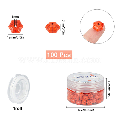 DIY Pumpkin Bead Stretch Bracelets Making Kits(DIY-SC0014-66)-2