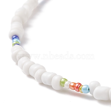 Glass Seed Beaded Necklace for Women(NJEW-JN03933)-3