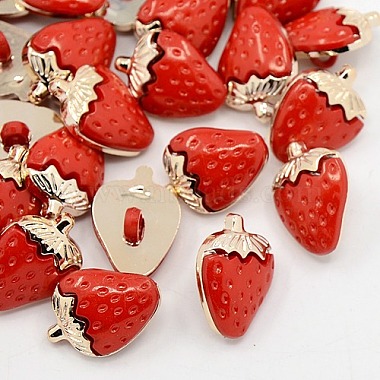 21mm Golden Red Fruit Acrylic 1-Hole Button